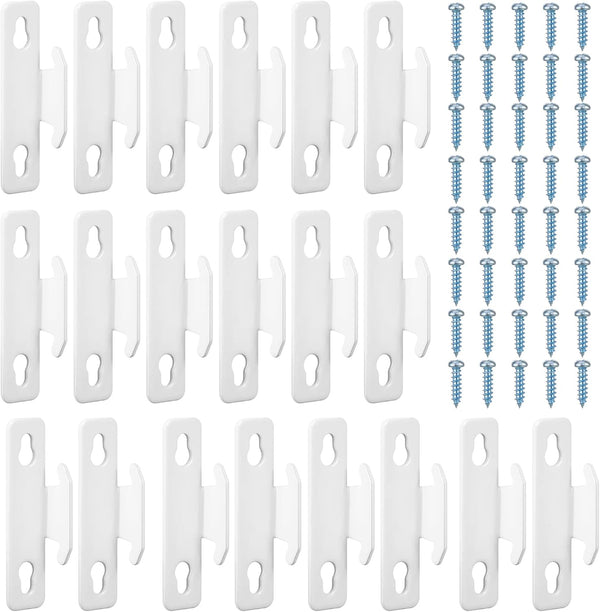 Sratte Curtain Rod Bracket, Single Bracket Hardware, Wall Bracket Hooks with Screws for Kitchen Accessories (White, 20