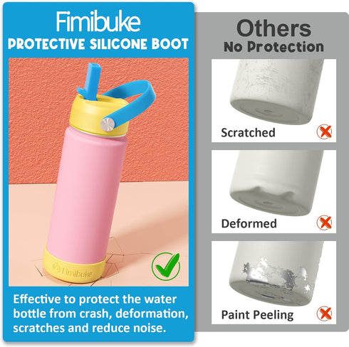 Fimibuke Kids Insulated Water Bottle - 18oz BPA-FREE Cup with Straw, Double Wall Vacuum Tumbler (2 Pack, Underwater