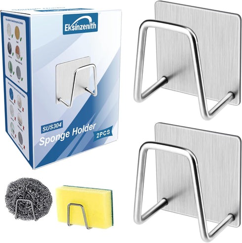 2Pcs Sponge Holder for Kitchen SinkStrong Adhesive Small Sponge HolderSink Holder for