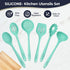 Culinary Couture Aqua Sky Silicone Cooking Utensils Set - Heat Resistant Kitchen Tools with Bonus Recipe Ebook