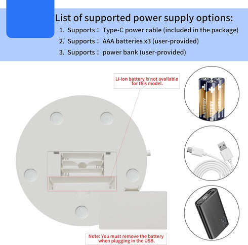 5.9" 11lb (5.9"white) Rotating Display Stand with USB Power Cable, Mute Rotating Turntable Load, Adjustable Speed