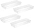 Backerysupply 4 Pack Storage Bins - Clear Plastic Organizers for Bathroom, Makeup, Vanity, Kitchen Utensils