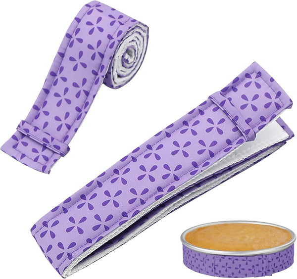 YYaaloa 2pcs Cake Pan Dampen Strips, Thick Cotton Bake Even Strip for Level Cakes and Cleaner Edges