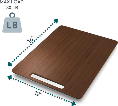 Ibyx Elegant Sliding Tray for Coffee Maker & Heavy Kitchen Appliances - Sturdy, Brown, Large (12” x 16”)