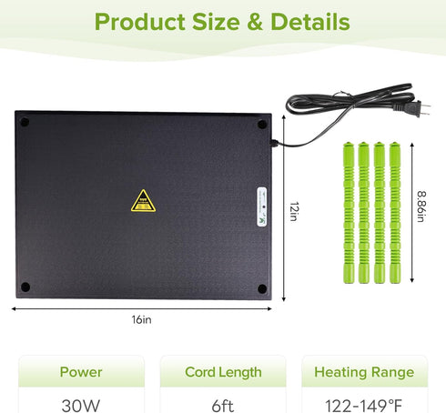 12 16 Inch 30W 40 Tetuga Chick Heating Plate - x Chicken Heater Plate for Chicks with Adjustable Height & Angle - Safer