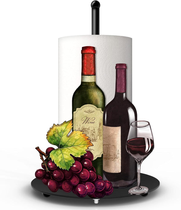 Hexagram Wine Paper Towel Holder, Wine Kitchen Bar Decor, Retro Decor for