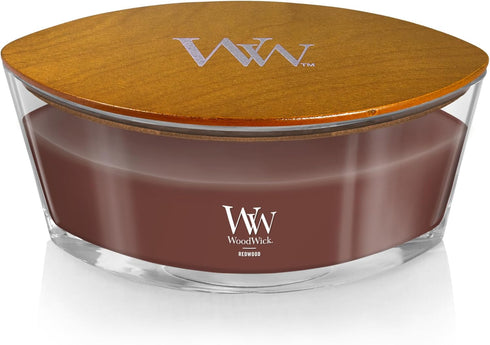 Woodwick Ellipse Scented Candle, Redwood, 16oz, Up to 50 Hours Burn Time