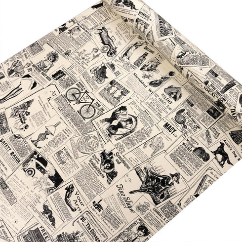 17.8 x 78 Inches Self-Adhesive Liner Paper, Removable Shelf Liner for Kitchen Home Decor, Newspaper