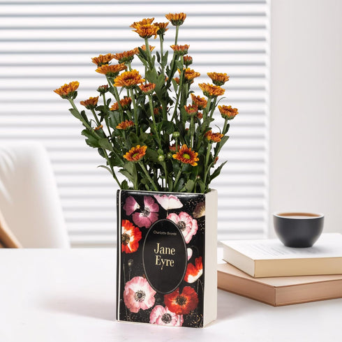 Book Vase, Ceramic Flower Vase Modern Decorative Home Decor Gift Idea Unique Bookshelf Decor for Home, House