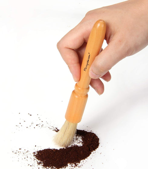 Coffee Grinder Cleaning Brush, Wood Handle & Natural Bristles for Espresso, Barista Home Kitchen Tool