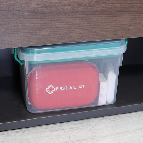 Vababa 12.59" 9.05" 7.87" Clear Locking First Aid Storage Box - x x