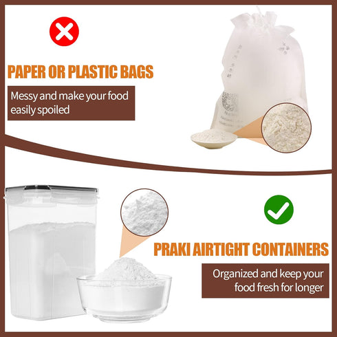 Set 24 PRAKI Airtight Food Storage Containers with Lids - PCS, BPA Free Kitchen and Pantry Organization, Plastic