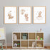 Set 3, 12x16 inch Framed Teddy Bear Wall Art Nursery Decor of Bear Sleeping on The Moon and Stars Pictures Canvas