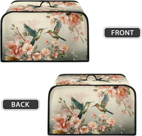 Floral Hummingbird Slow Cooker Dust Cover, Novelty Air Fryer Cover Compatible with Most Kitchen Appliances, Washable
