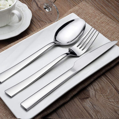 CXJY 30-Piece Silverware Set for 6, Stainless Steel Flatware Cutlery Set, Includes Knives, Forks, Spoons, Dishwasher