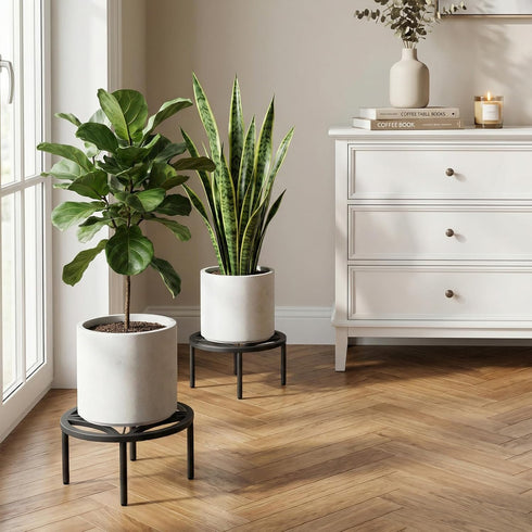2-Pack Use(10.24" TOSKING Plant Stands - Heavy Duty Low Plant Stand, No Assembly Required Risers for Potted Plants