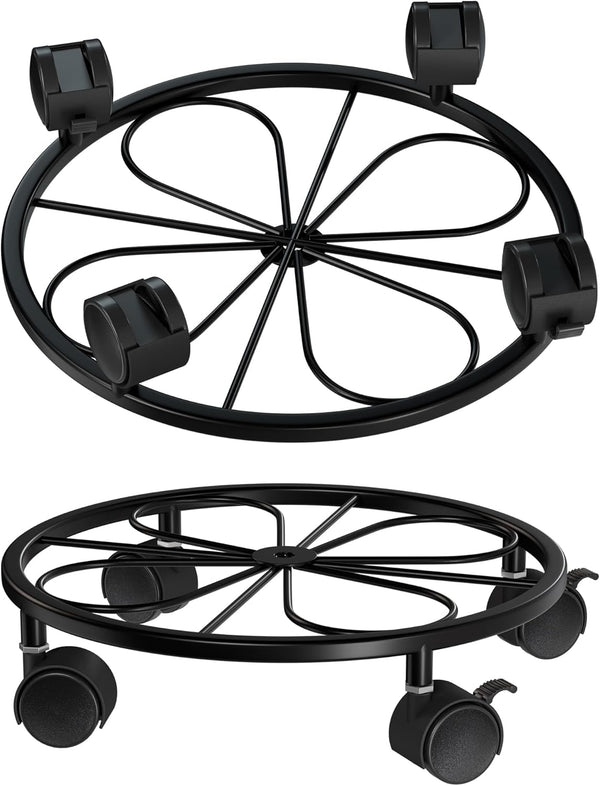 Chinpakden 2 Pack Rolling Plant Stands with Wheels - 10.24" Plant Caddy, 360