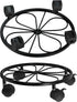 Chinpakden 2 Pack Rolling Plant Stands with Wheels - 10.24" Plant Caddy, 360