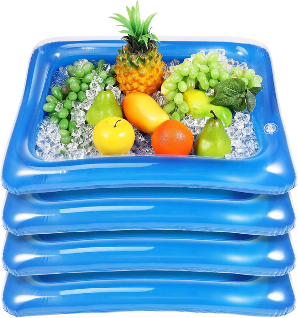 YARNOW Inflatable Cooler, 4PCS Ice Serving Bar Coolers for Parties, Transparent Buffet Server Tray for Indoor Outdoor