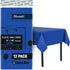 Disposable Blue Plastic Tablecloth (12 Pack) - Ultra Heavy Duty Rectangle (54” x 108”) for 6 or 8 Foot Tables