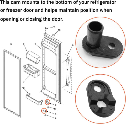 2182179 Refrigerator Door Closer Cam for Whirlpool Kenmore Admiral Amana