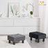 BRIAN & DANY Small Foot Stool, Linen Foot Stools with Legs, Stable Small Footstool for Living Room, Grey