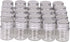 Mini Glass Bottles with Screw Caps, 5ml 24 Sets Aluminum Top Metal Lids, Tiny Vials Small Jars for DIY Storage, Art