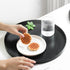 River Restaurant(11.8inch/30cm, Round Wood Serving Tray, Solid Wooden Decorative Tray Non-Slip Tea Coffee Table Tray
