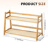 1 2 Countertop (Wood,17.7 Inch) Yalikop Pcs Tier Matcha Station Shelf Bamboo Coffee Mug Stand Storage Rack, Double