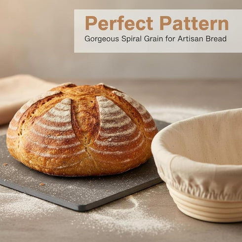 Set Liners,9 Inch 10 Inch FEIERYA Banneton Bread Proofing Basket with Round & Oval Sourdough Baking Kit