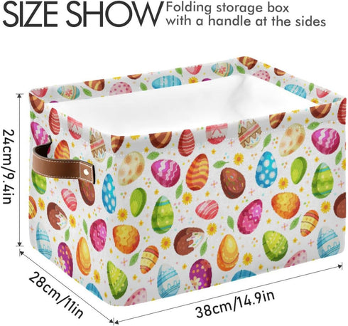 Senya Easter Basket - Foldable Fabric Collapsible Storage Bins Organizer Bag for Clothes
