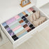 Qozary 42 Pack Adjustable Drawer Organizer Dividers for Socks, Underwear, Makeup, Kitchen, Dresser, Office