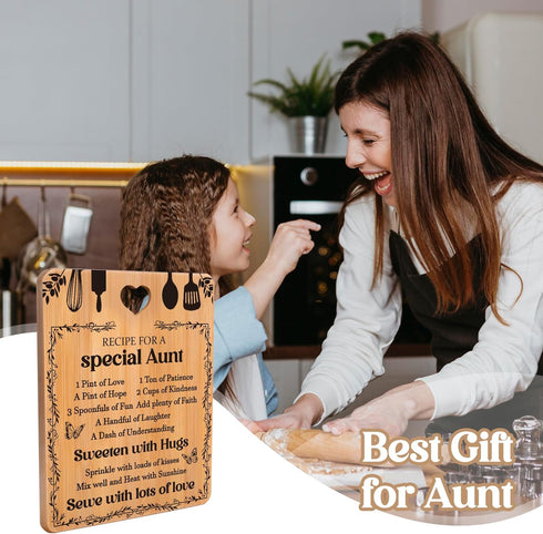 Aunt Gifts - Bamboo Cutting Board Gifts for Aunt, best aunt ever gifts, 11 * 8 inches