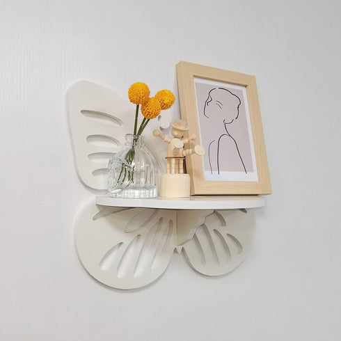 Butterfly Shaped Nursery Wall Deor Floating Shelf, Cute Wall Display Rack for Kids Room, Small Decorative Shelf Wall