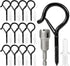 InPoTo 12PCS Q Hanger Hooks with Safety Buckle, Windproof Screw Hooks, Outdoor String