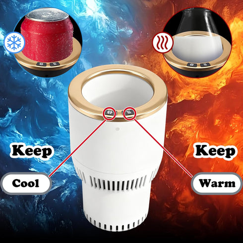 2-in-1 Car Cup Cooler Warmer Smart Temperature Control Travel Coffee Car Cup Holder, Smart Car Tumbler Holder Suitable