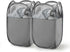 TECHMILLY 2 Pack Mesh Laundry Hamper, Pop Up Foldable Laundry Basket with Reinforced Handles, Grey