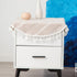 Round Linen Light Coffee Small Tablecloth Farmhouse Embroidered Bedside Table Cover Washable