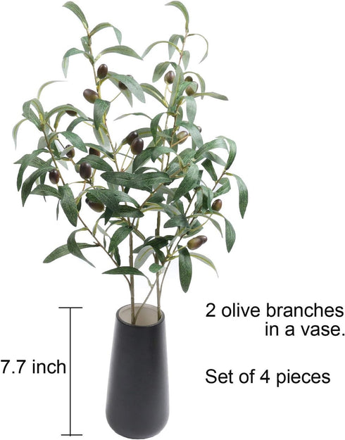 SHACOS 4 PCS 28 inch Artificial Olive Branches - Faux Tree Branches for Home Wedding Shop Office Garden Decor