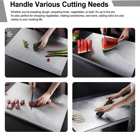 Scyllantric 304 Commercial (23.6 15.7in) Stainless Steel Cutting Board Stainless Steel Kitchen Chopping Boards