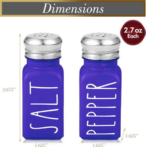 Purple Salt and Pepper Shakers Set by Brighter Barns, Modern Farmhouse Kitchen Decor with Glass Shakers & Lids