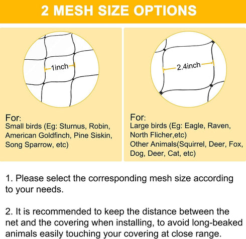 25'x25' 1" BSTPCOO Chicken Netting with Mesh Nylon Bird Netting for Chicken Coop, Heavy Duty Poultry Net Bird Net