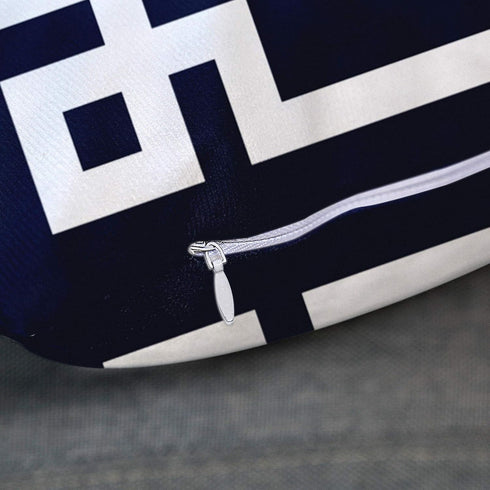 Emvency Throw Pillow Cover, Cute Preppy Navy Blue Greek White Key Decorative Pillow Case, 20 x 20 Inch