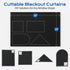 Blackout Curtains for Bedroom, 39" x 58" Portable Blinds with 20 Sets Hooks & Loops for 100% Blackout