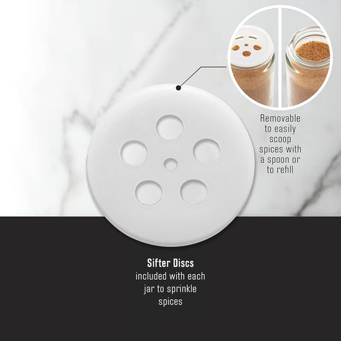 20 Countertop 5 Kamenstein Jar Heritage Revolving Spice Rack with Spices Included, Brushed Stainless Steel Rotating