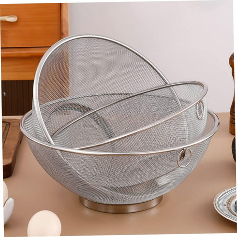 Stainless Steel Rice Basket Noodle Strainer Large Strainer Washing Machine Filter Vegetable Washing Basket Fruits Basket Stainless Steel Washing Basket Fruits Drain Basket Strainer by OKUMEYR