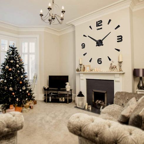 Mintime Large DIY Wall Clock, Battery Operated, Modern Decorative Clock for Living Room/Office