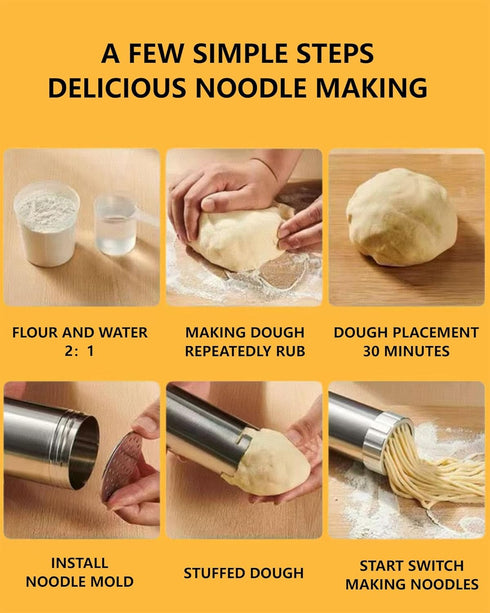 KabFbit 9 2 Nozzles Electric Pasta Machine, Household Handheld Wireless Noodle Machine. A Homemade Noodle Machine
