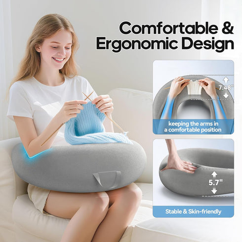 Heyife Crochet & Reading Pillow for Lap Support, Gaming Lap Desk Pillow, Sitting on The Bed/Sofa/Floor for Knitting