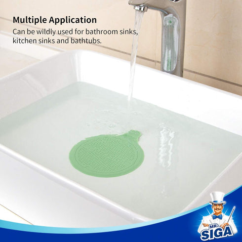 MR.SIGA Silicone Bathtub Stopper, Drain Stopper for Shower and Sink, 5.1" Diameter, 3 Pack